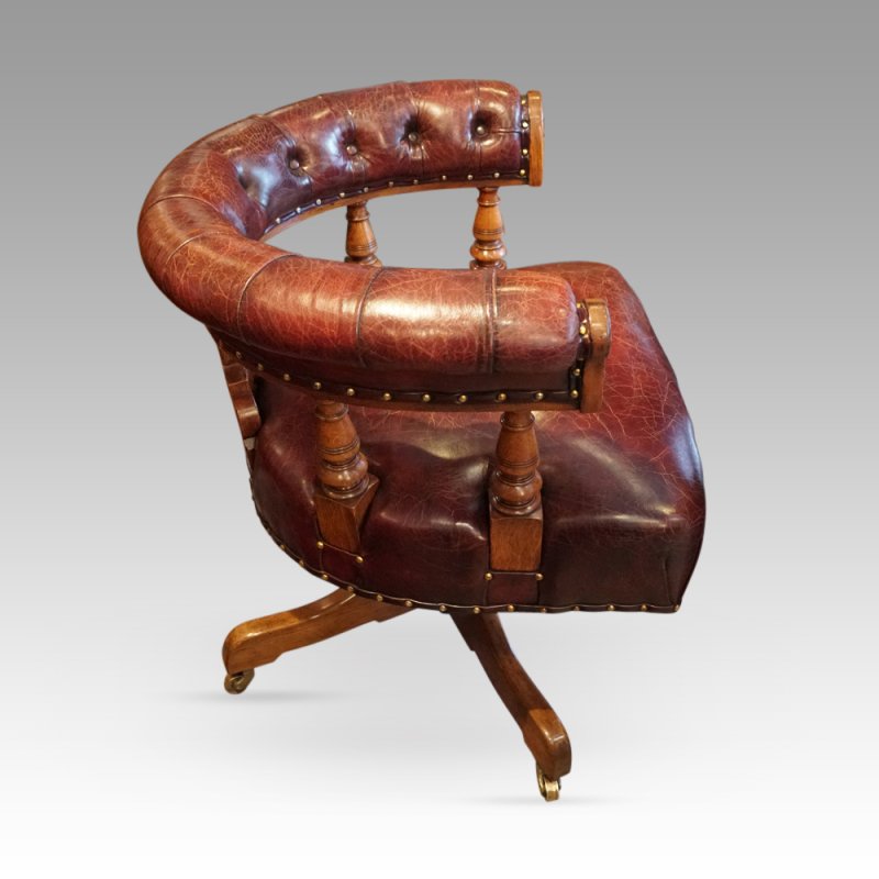 Victorian oak revolving desk chair