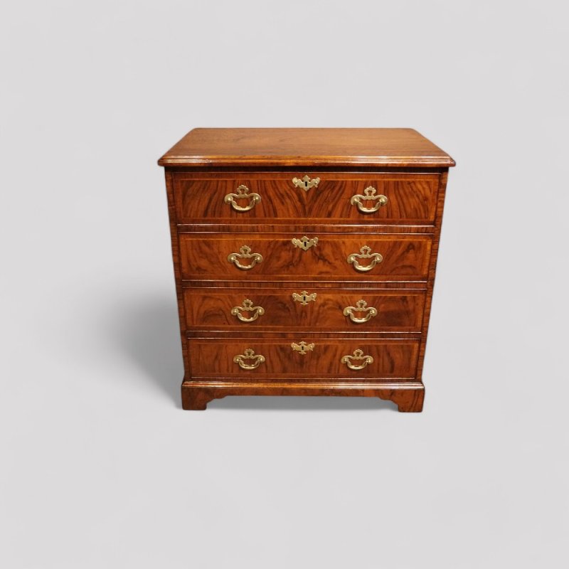 Small George II walnut secretaire chest