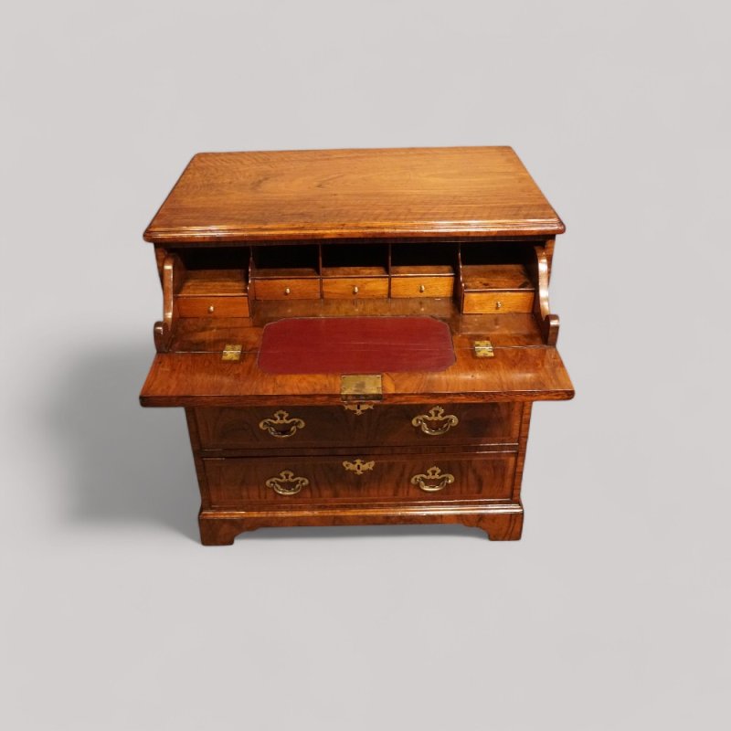 Small George II walnut secretaire chest