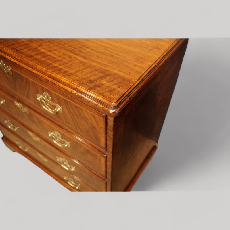 Small George II walnut secretaire chest