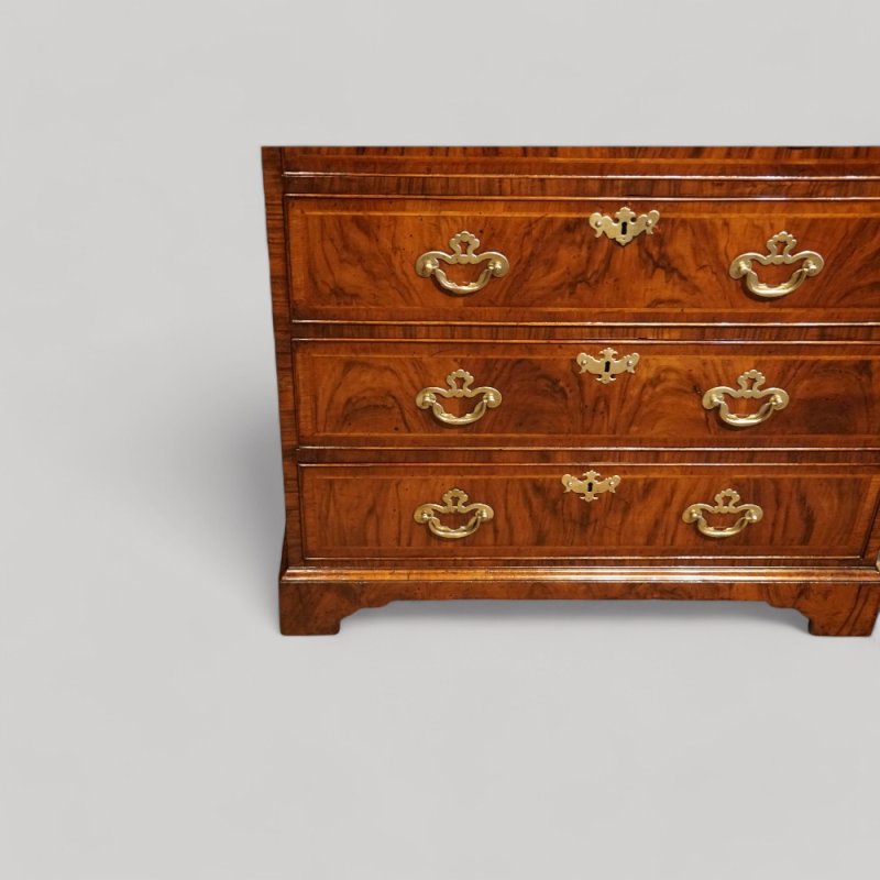 Small George II walnut secretaire chest