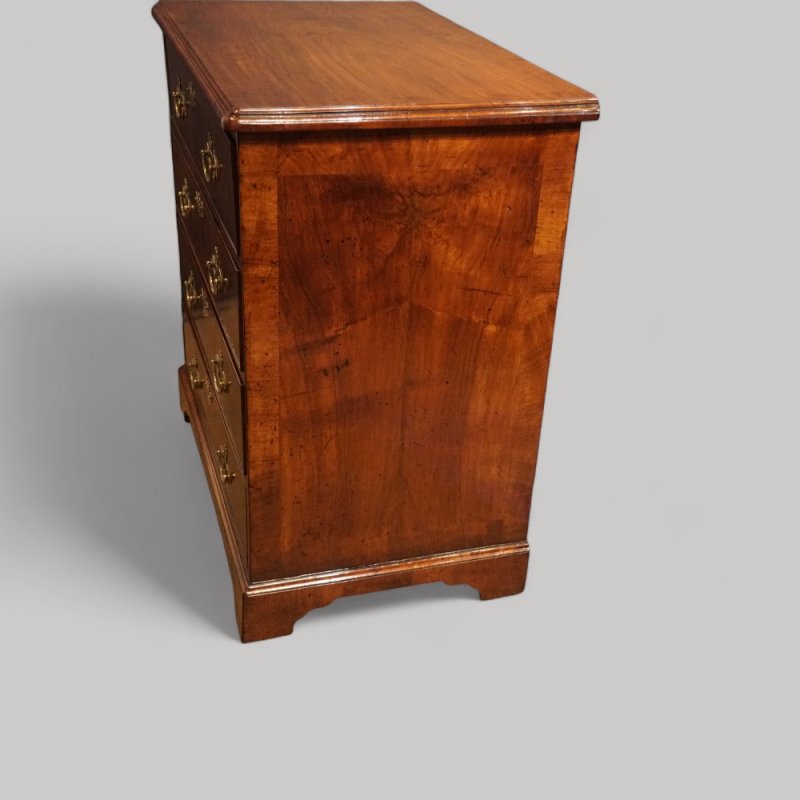 Small George II walnut secretaire chest