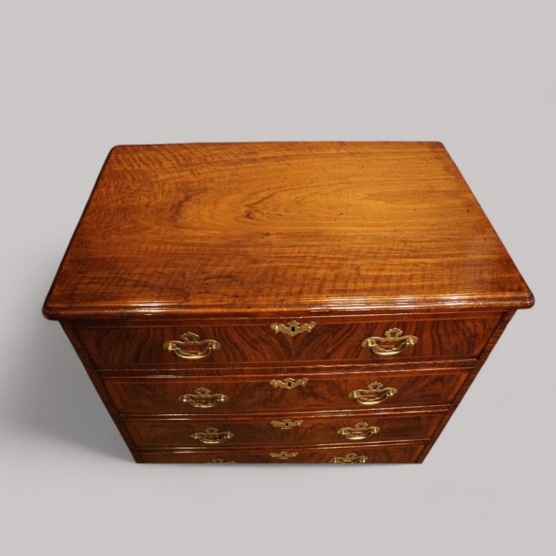 Small George II walnut secretaire chest