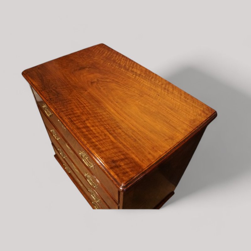Small George II walnut secretaire chest