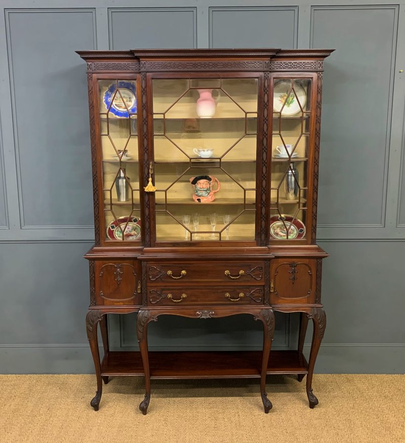 Carved Mahogany Display Cabinet by Warings