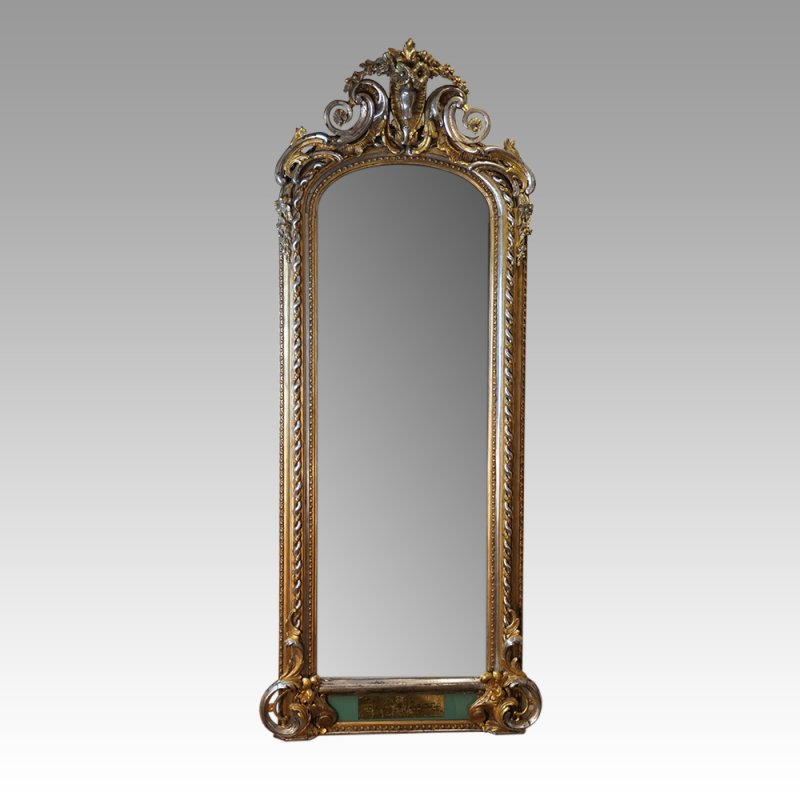 19thc. gilt and eglomise pier mirror
