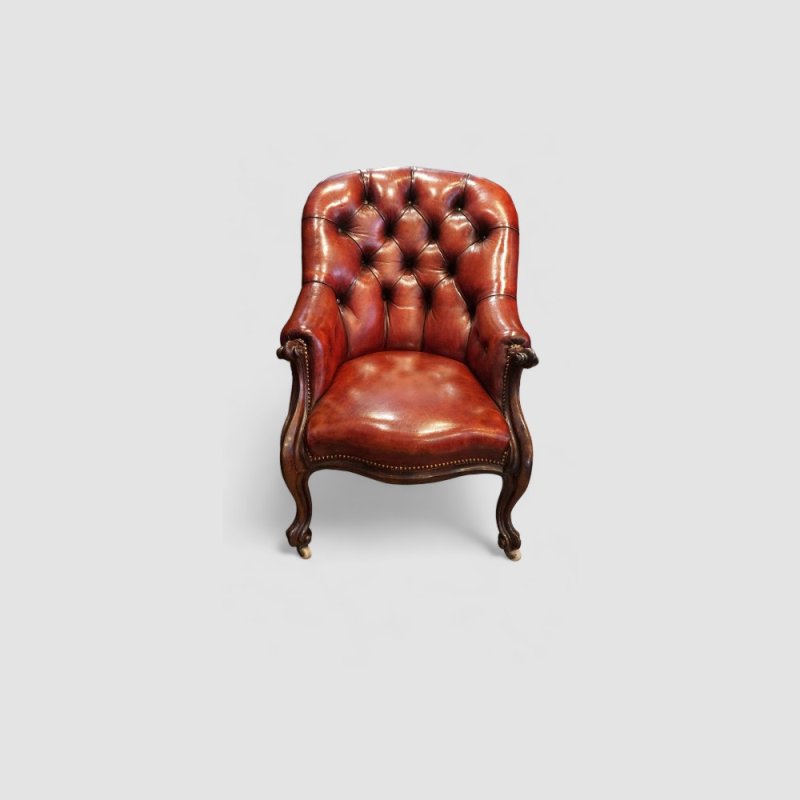 Victorian mahogany library reading chair