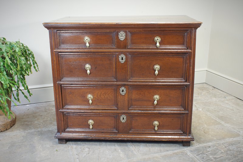 17th Century Moulded Oak Chest Of Drawers.