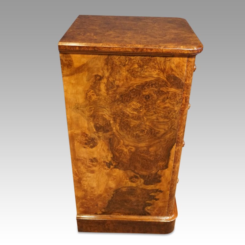 Victorian burr walnut pedestal chest