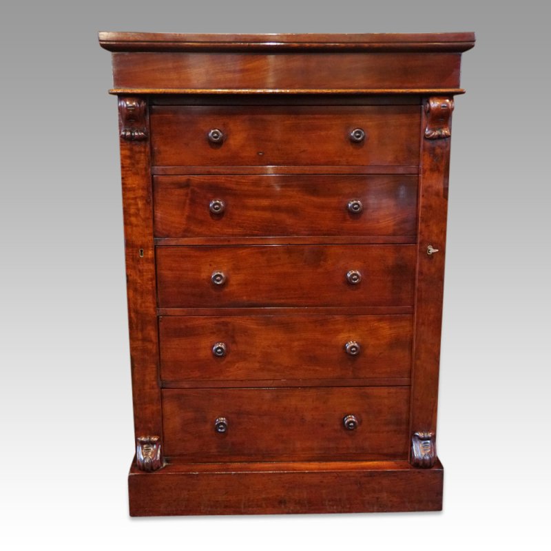 Small Victorian mahogany Wellington chest