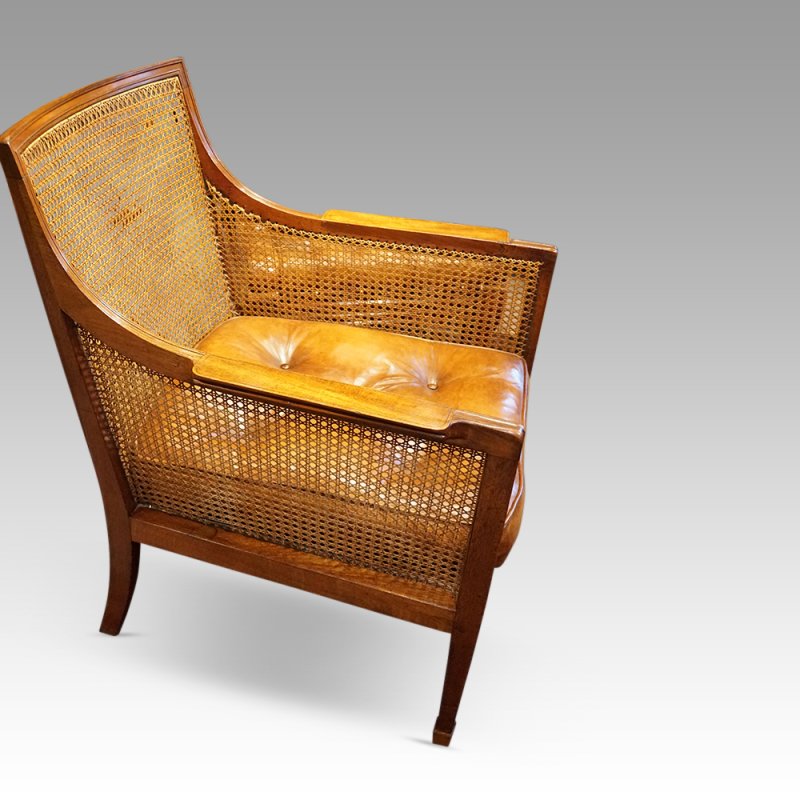 19thc mahogany library chair