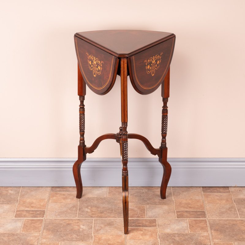 Edwardian Inlaid Rosewood Drop Leaf Occasional Table