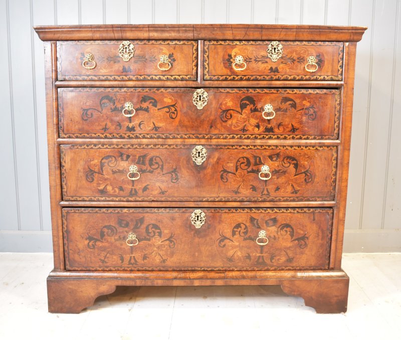 17th Century Walnut And Marquetry William And Mary Chest Of Drawers
