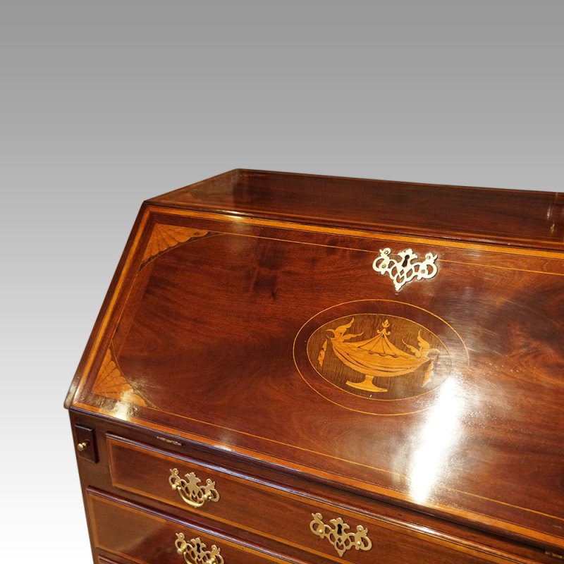 George III Inlaid Mahogany Bureau