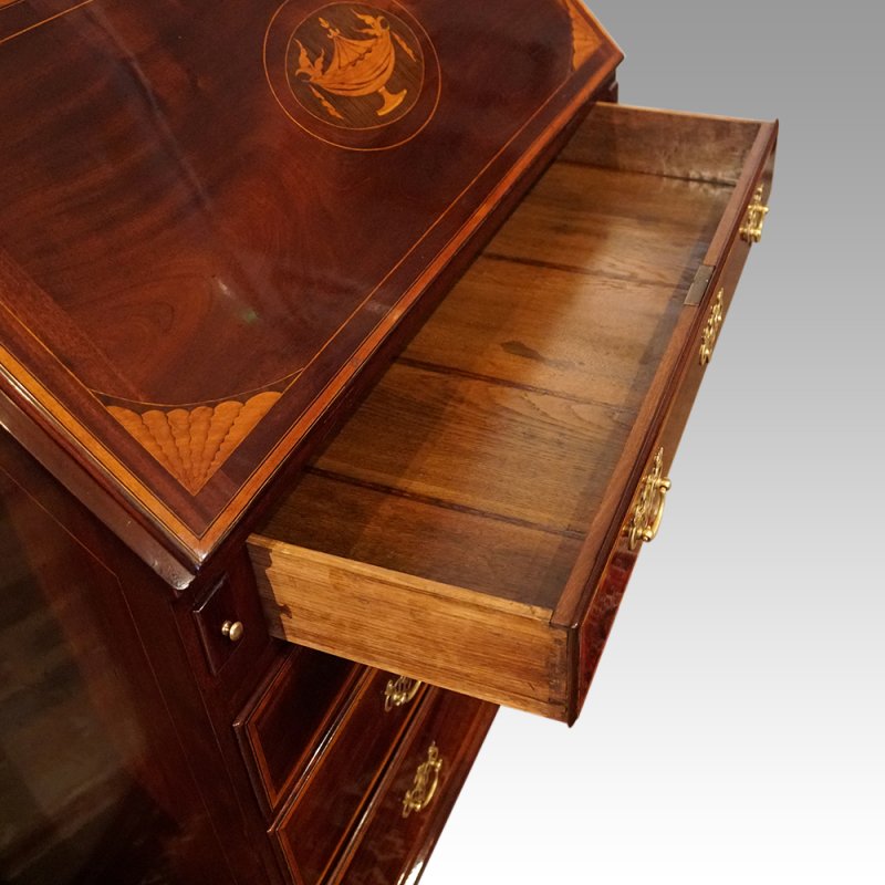 George III Inlaid Mahogany Bureau