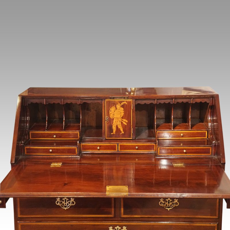 George III Inlaid Mahogany Bureau