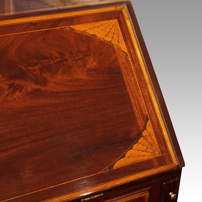 George III Inlaid Mahogany Bureau