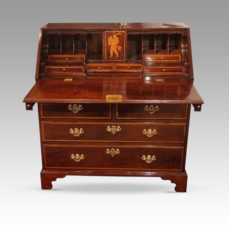George III Inlaid Mahogany Bureau