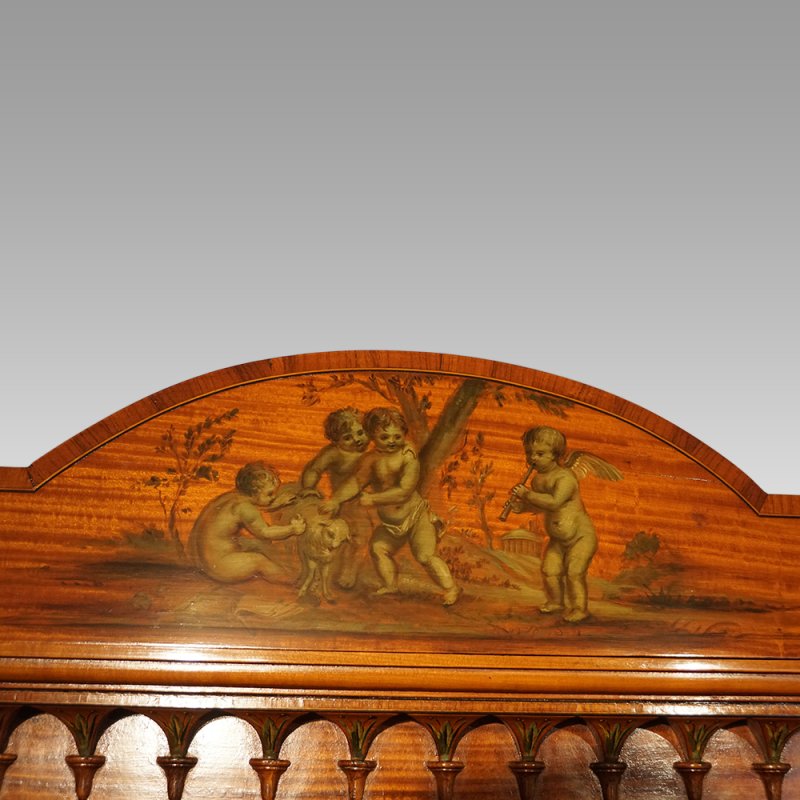 Edwardian painted satinwood bookcase
