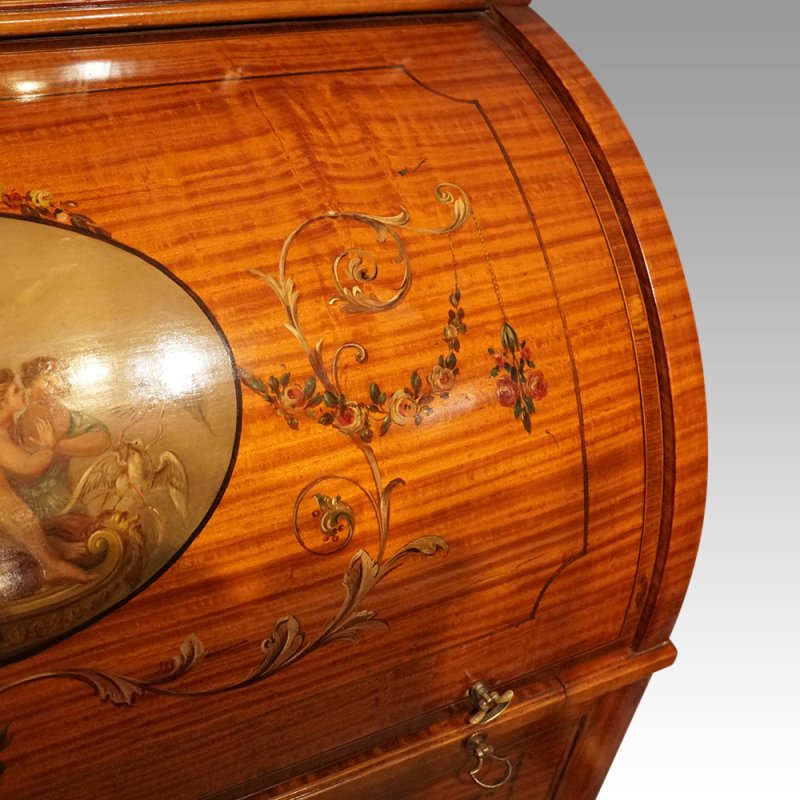 Edwardian painted satinwood bookcase