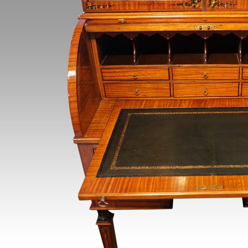 Edwardian painted satinwood bookcase