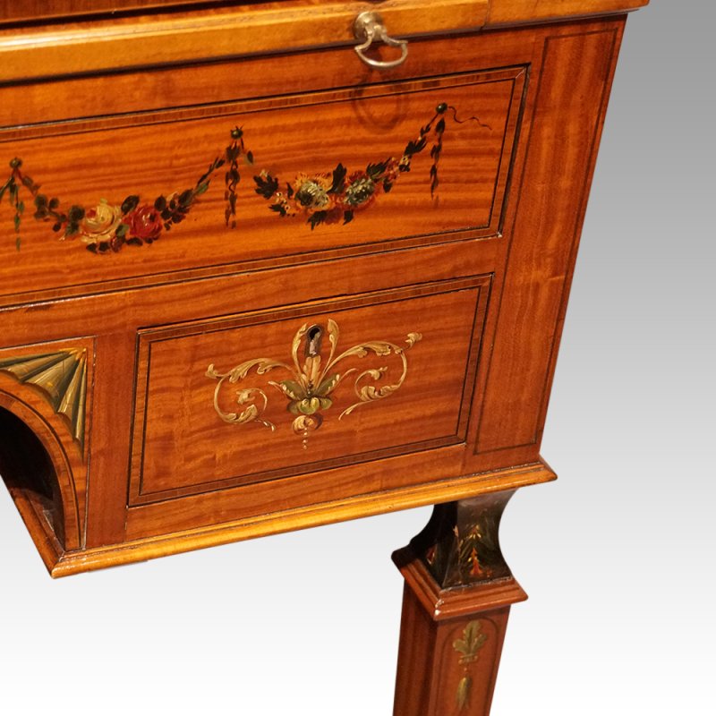 Edwardian painted satinwood bookcase