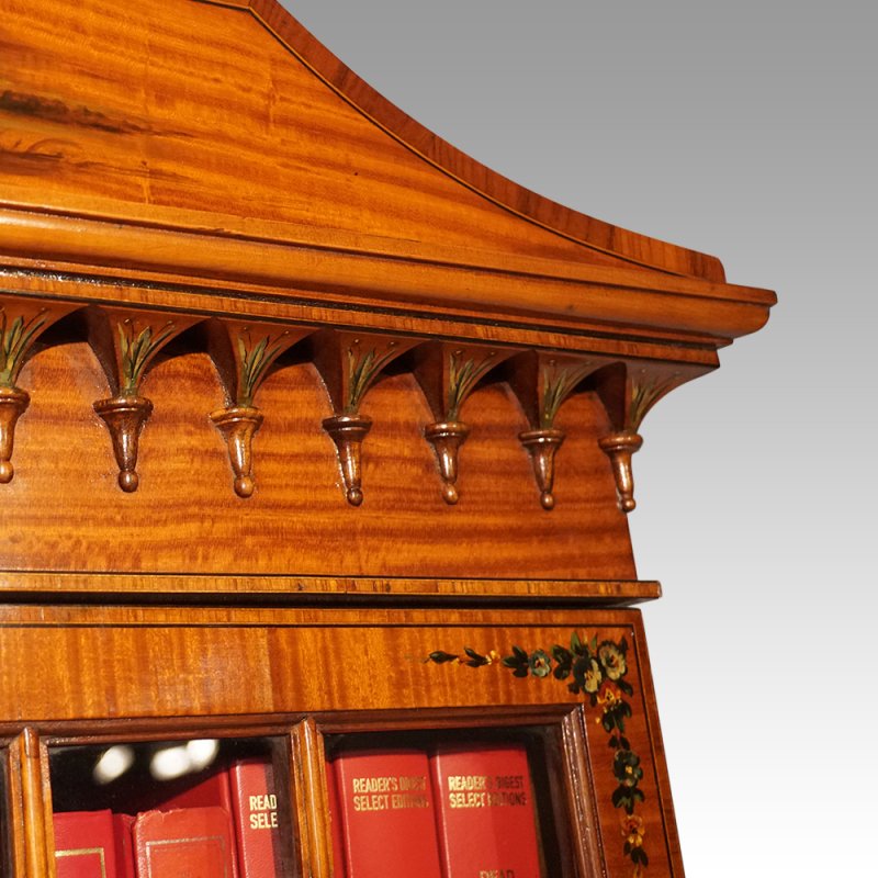 Edwardian painted satinwood bookcase