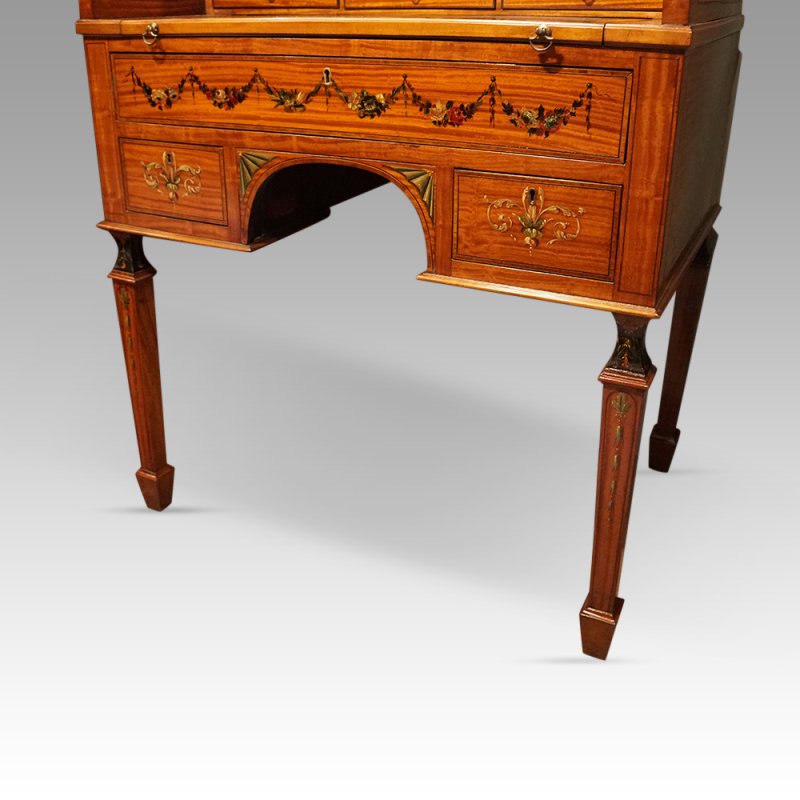 Edwardian painted satinwood bookcase