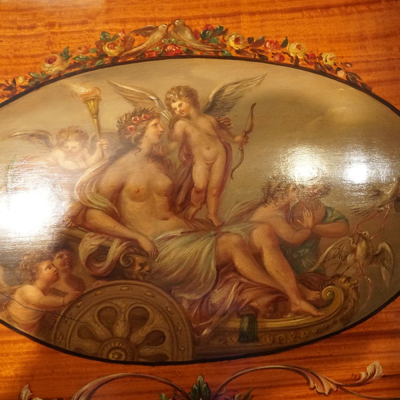 Edwardian painted satinwood bookcase