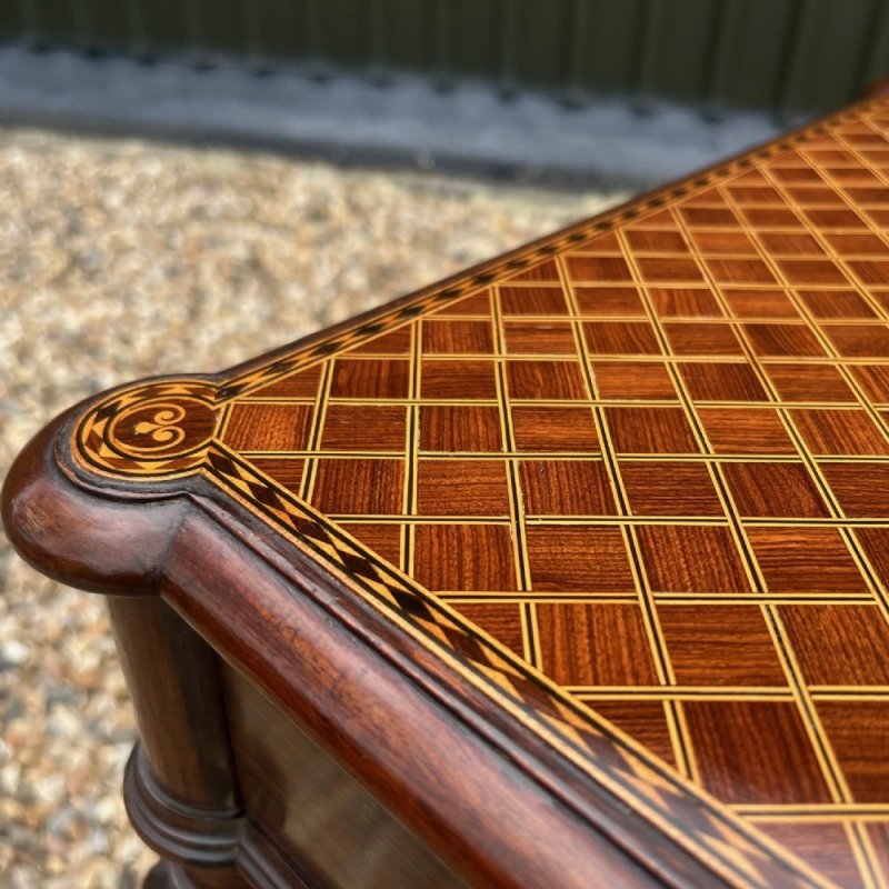An Exhibition Quality Collingson & Lock Rosewood, Coromandel And Kingwood Inlaid Table