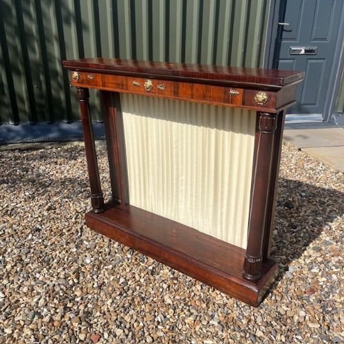 A Narrow Regency Period Rosewood And Ormolu Mounted Console Table