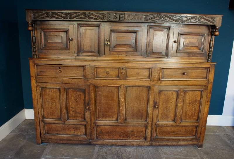 Large 18th Century Oak  Court Cupboard.