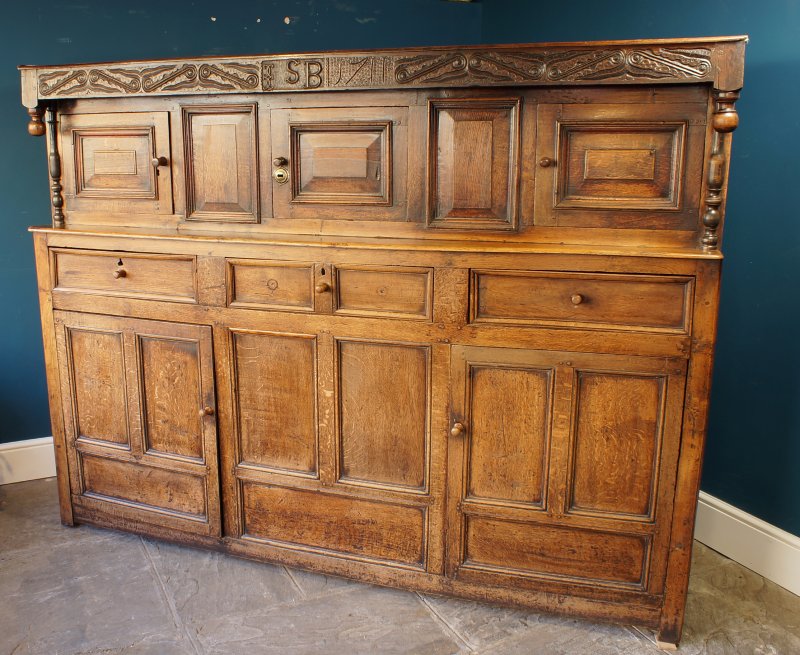 Large 18th Century Oak  Court Cupboard.