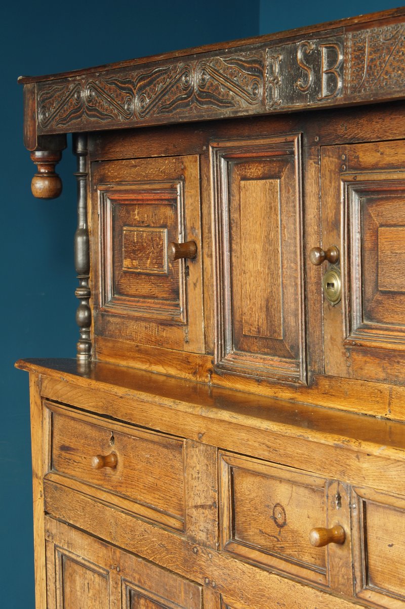 Large 18th Century Oak  Court Cupboard.