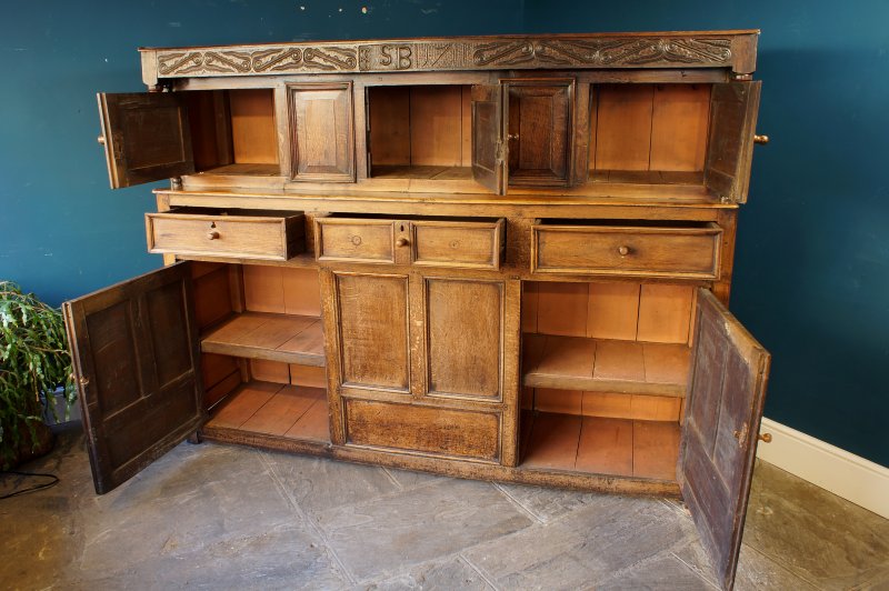 Large 18th Century Oak  Court Cupboard.