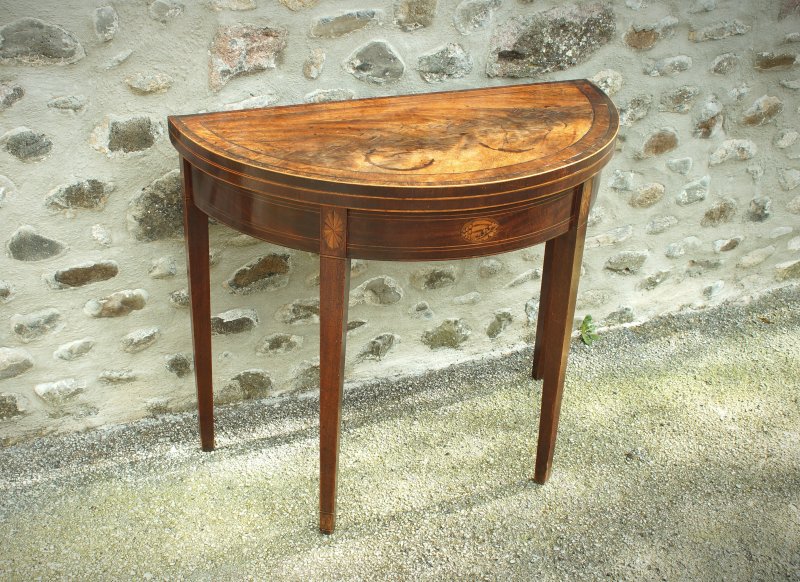 A George III Mahogany Demi-lune Card Table / Console Table