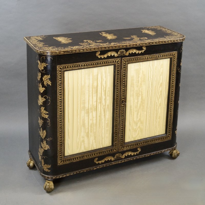 A Rare Regency Pen-Work Side Cabinet