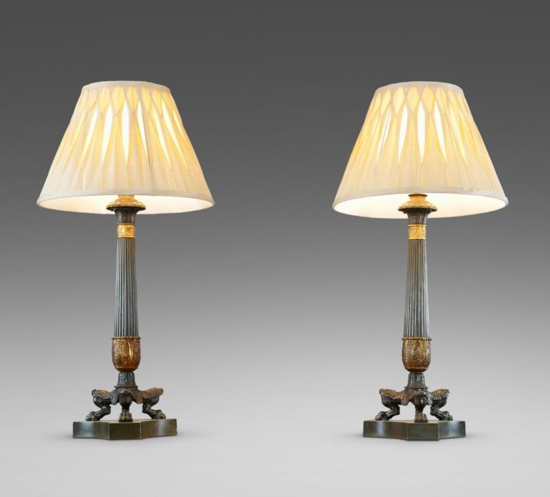 A Fine Pair Of Bronze & Ormolu Table Lamps