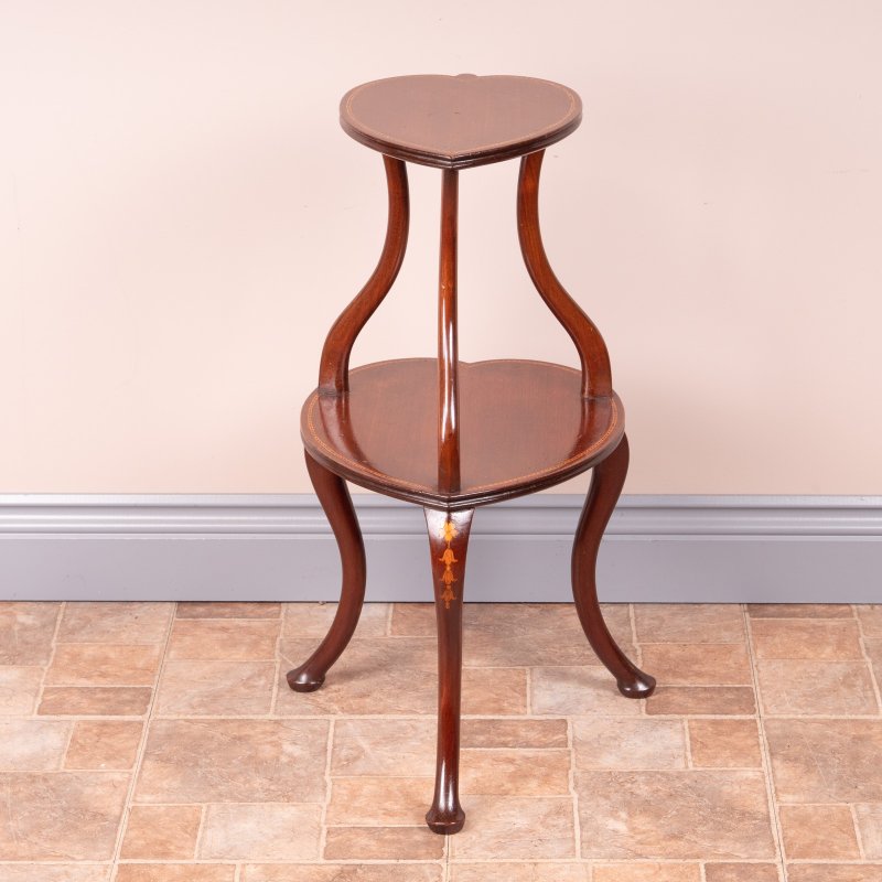 Heart Shaped Two Tier Mahogany Occasional Table