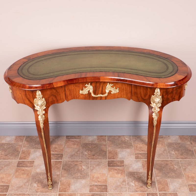 Victorian Walnut Kidney Shaped Writing Table