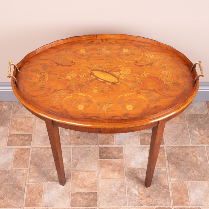 Satinwood Tray on Stand