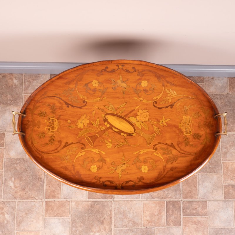 Satinwood Tray on Stand
