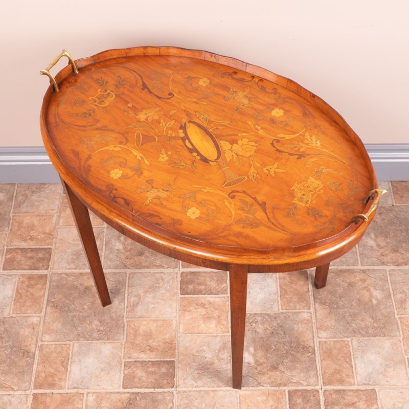 Satinwood Tray on Stand
