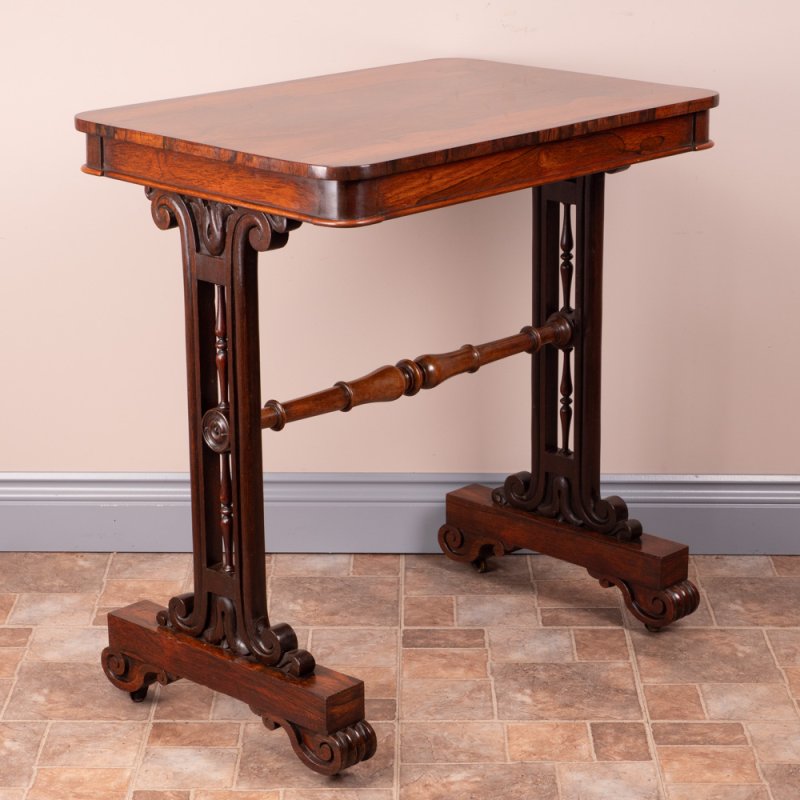 19thC Rosewood Stretcher Table