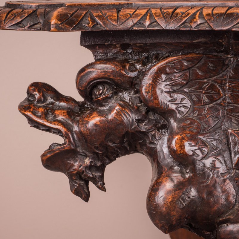 Italian Renaissance Revival Walnut Hall Bench