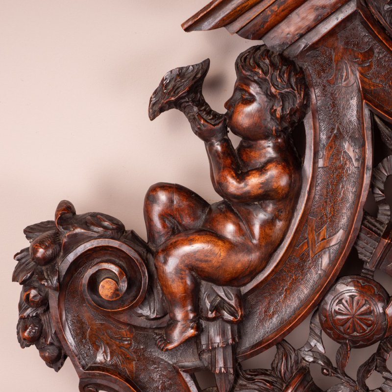Italian Renaissance Revival Walnut Hall Bench