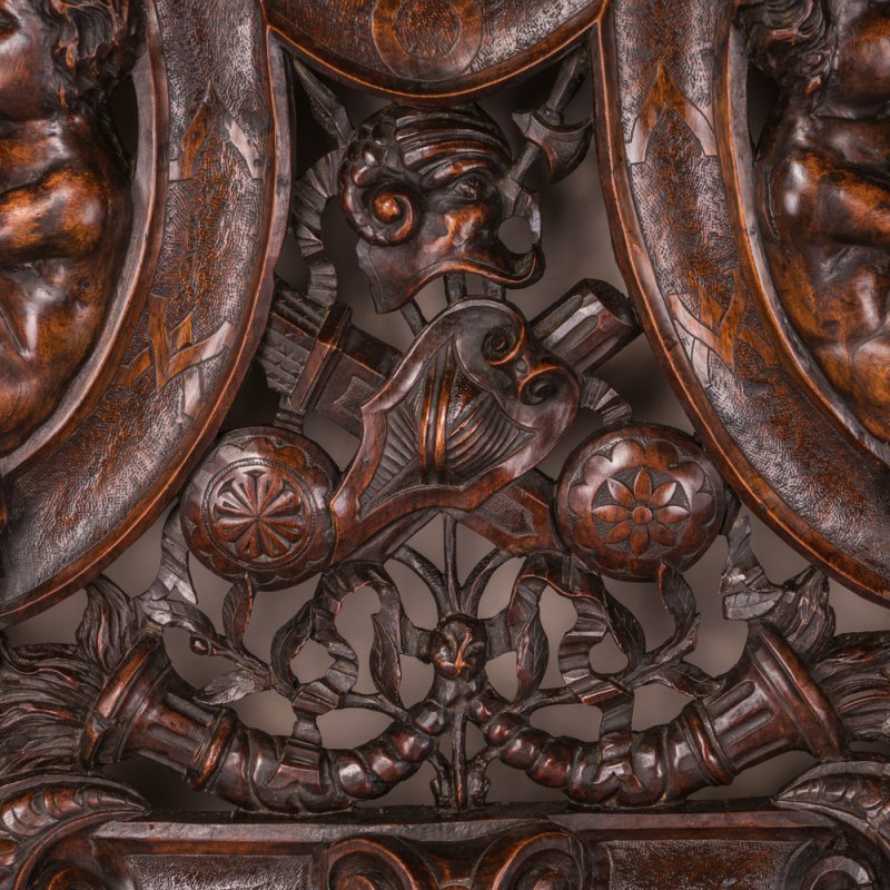 Italian Renaissance Revival Walnut Hall Bench
