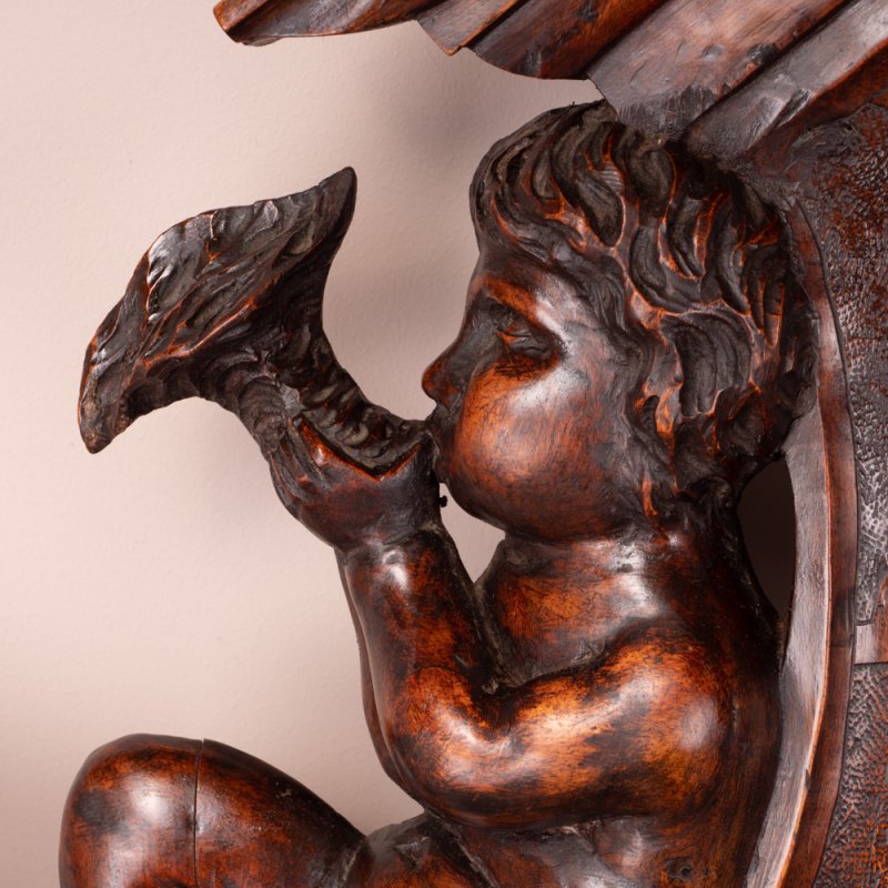 Italian Renaissance Revival Walnut Hall Bench