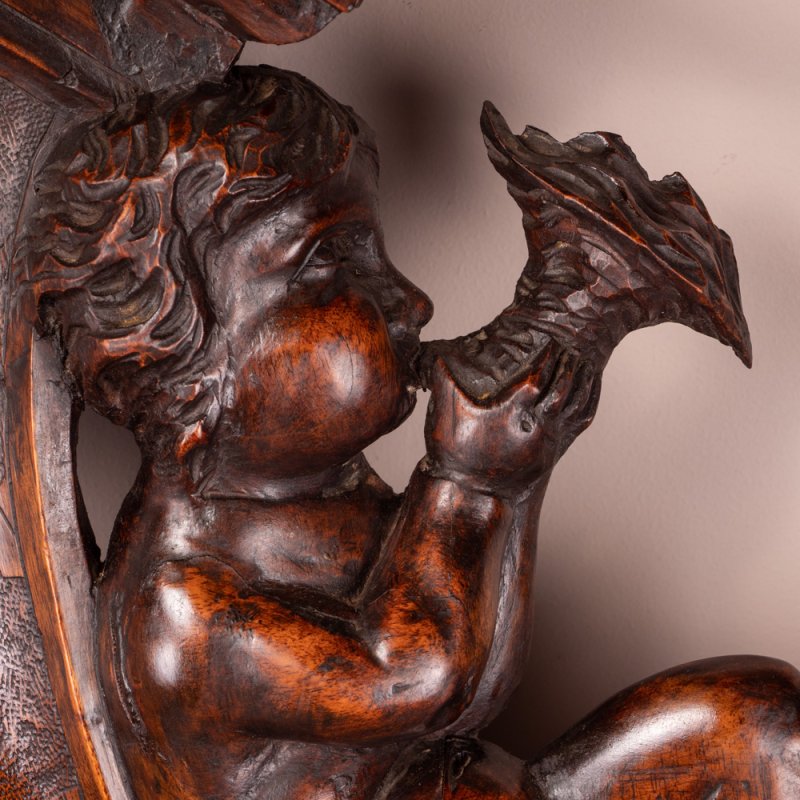 Italian Renaissance Revival Walnut Hall Bench