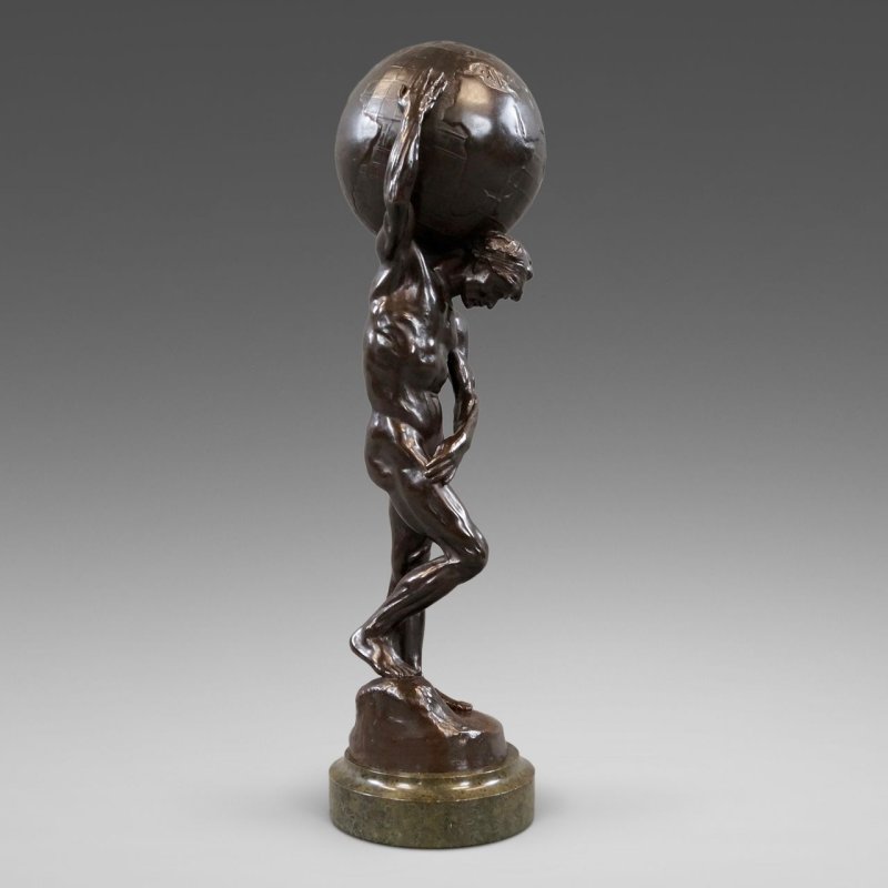 Bronze Figure Of Atlas By Abraham Broadbent